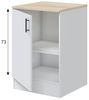 Dmora - Schrank 1 Tür Fombio, Vertikaler Schrank, Aufbewahrungsmodul, Kompakte Küchenbasis, 60x60 h90 cm, Weiß und Eiche Bild 4
