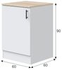 Dmora - Schrank 1 Tür Fombio, Vertikaler Schrank, Aufbewahrungsmodul, Kompakte Küchenbasis, 60x60 h90 cm, Weiß und Eiche Bild 3
