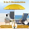 Sekey Sonnenschirm Ø180 cm Balkonschirm Terrassenschirm mit Schutzhülle und Bodenhülse, LxB: 180,00x180,00 cm, UV-Schutz 50+, höhenverstellbar, beidseitig um 30° knickbar Bild 2