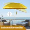 Sekey Sonnenschirm Ø180 cm Balkonschirm Terrassenschirm mit Schutzhülle und Bodenhülse, LxB: 180,00x180,00 cm, UV-Schutz 50+, höhenverstellbar, beidseitig um 30° knickbar Bild 4