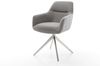 Drehstuhl Pejo-Flex Strukturstoff Soft Grau Kreuzgestell breit Edelstahl 360° drehbar Wippfunktion Taschenfederkern Bild 3