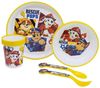 Paw Patrol Kindergeschirr Set 5-teilig Rutschfestes Ess-Set mit Teller, Schüssel, Becher & Besteck Bild 2