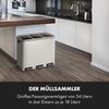 Grandmaster Trash Treteimer 54l / 3x18L geräuschlos PP Edelstahl Silber Bild 2
