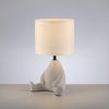 Licht-Erlebnisse Nachttischlampe FERLIN, ohne Leuchtmittel, Stoff Keramik D: 19,5 cm rund 32 cm Beige E27 Modern Keramikleuchte Bild 4