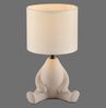 Licht-Erlebnisse Nachttischlampe FERLIN, ohne Leuchtmittel, Stoff Keramik D: 19,5 cm rund 32 cm Beige E27 Modern Keramikleuchte Bild 2