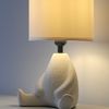 Licht-Erlebnisse Nachttischlampe FERLIN, ohne Leuchtmittel, Stoff Keramik D: 19,5 cm rund 32 cm Beige E27 Modern Keramikleuchte Bild 3