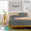 Buymax® Spannbettlaken 100x200 cm Baumwolle 100% Spannbetttuch Bettlaken Jersey, Matratzenhöhe bis 25 cm, Farbe Anthrazit-Grau Bild 2
