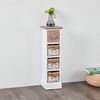 CARO-Möbel Kommode FLOWER, Standregal Blumen Regal Kommode weiß/braun 1 Schublade und 3 Körben La Bild 2