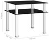 vidaXL Beistelltisch Schwarz 45x50x45 cm Hartglas 249530 Bild 2