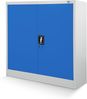 Jan Nowak Kleiner Aktenschrank C001B Büroschrank mit Flügeltüren Metallschrank Lagerschrank Pulverbeschichtet Stahlblech Abschließbar 92,5 x 90 x 40 cm (H x B x T) (grau/blau) Bild 5