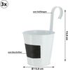 CEPEWA Übertopf Übertopf 3er Set weiß Ø15cm H15cm Kräutertopf (3 St) Bild 2