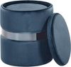Pouf Samtstoff mit Stauraum blau 2er Set DORIS Bild 5