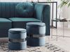 Pouf Samtstoff mit Stauraum blau 2er Set DORIS Bild 2