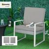 Outsunny Sitzkissen 56 x 52 cm, mit Reißverschluss, 7cm dick, waschbar, für Haus, Garten, Auto, Büro, Sofa, Stühle, Hellgrau Bild 2