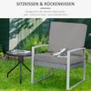 Outsunny Sitzkissen 56 x 52 cm, mit Reißverschluss, 7cm dick, waschbar, für Haus, Garten, Auto, Büro, Sofa, Stühle, Hellgrau Bild 3