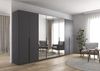 Rauch Möbel Alabama, Kleiderschrank für Schlafzimmer, Kinderzimmer, Wohnzimmer, Garderobe, Flur, 8-türig, Spiegel, mit Zubehör Classic, Farbe Grau metallic, Schwarz, Breite 360 cm Bild 2