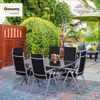 Outsunny Garten-Essgruppe 7-TLG Sitzgarnitur Gartengarnitur Gartenmöbel, (Gartenset, 7-tlg, Sitzgruppe), Garten Alu 160 x 86 x 72 cm Bild 2