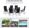 Outsunny Garten-Essgruppe 7-TLG Sitzgarnitur Gartengarnitur Gartenmöbel, (Gartenset, 7-tlg, Sitzgruppe), Garten Alu 160 x 86 x 72 cm Bild 5