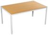 DRW Weißer Stahltisch und Tischplatte aus Polyethylen, Naturholz, 150 x 90 x 74 cm Bild 5