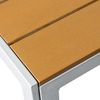 DRW Weißer Stahltisch und Tischplatte aus Polyethylen, Naturholz, 150 x 90 x 74 cm Bild 2