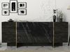 Dmora Sideboard Okul 180 x 46,6 x 75,5 cm Schwarz 3 Böden 7 Fächer Bild 5
