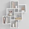 FMD Möbel - LAURIO 2 - Wandregal - melaminharzbeschichtete Spanplatte - Brillantweiß - 81,2 x 94,3 x 15,7cm Bild 3