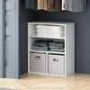 Furinno Reed 3-stufiges multifunktionales offenes Regal für Kleidung & Schrankaufbewahrung, Weiß Bild 1