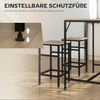 HOMCOM Bargruppe Bartisch mit Barhocker Set 5-teiliges Bartisch-Set Eiche, (5-tlg), Platzsparend Bild 5