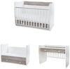 Lorelli Babybett Dream 60 x 120 cm umbaubar Schreibtisch Kinderbett Schaukelbett weiß grau Bild 4