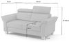 CAVADORE Echtleder 2er-Sofa Ammerland / Landhaus-Sofa mit Federkern + Kopfteilverstellung / 156 x 84 x 93 / Leder Weiß Bild 3