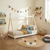 BAÏTA Tipibett für Kinder Montessori Tiny – Massivholz Kiefer Natur – 90x190 cm Tinytipi Natur/Weiß Bild 2