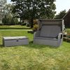 Melko Strandkorb Gartenliege Loungeliege Sonnenliege Polyrattan Grau inkl. Sonnendach, BxTxH: 145x143x130 cm, Halblieger, Universal, (Stück, Gartenliege mit Hocker), Kissen inkl. Reißverschluss, daher abnehm- und waschbar Bild 4