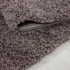 HomebyHome Shaggy Teppich Wohnzimmer Runder Flauschiger Teppich Taupe 120 cm Rund Einfarbig - Hochflor Teppich Schlafzimmer Pflegeleicht und Schmutzabweisend Modern Langflor Teppich Weich Plüsch Halı Bild 4