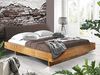 Möbel-Eins CURBY Balkenbett mit Polster-Kopfteil, Wangenfuß, Material Massivholz Vintage 160x200 cm Stoff Braun Bild 2