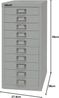 Bisley MultiDrawer™, 29er Serie, DIN A4, 10 Schubladen, Farbe lichtgrau Bild 3