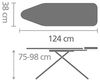 Brabantia Streckmetall - Bügeltisch mit Dampfstopmulde Solide / Perfect Flow-Bügeltisch, Bügeltisch, Bügelbrett, 124x38 cm, Bubbles / Metallic Grey, 103629 Bild 3