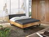 Möbel-Eins CURBY Kufenbett mit Polster-Kopfteil, Material Massivholz, rustikale Altholzoptik, Fichte, Kufen schwarz vintage 120x220 cm Stoff Anthrazit ohne Steppung Bild 2