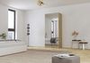 Rauch Möbel Alabama, Kleiderschrank, Garderobe, 2-türig, Spiegel, Zubehör Premium, 1 Kleiderstange, 2 Einlegeböden, Schubladeneinsatz, Farbe Weiß/Eiche Artisan, Holz, Griff Grau metallic, 91 x 210 x 54 cm Bild 2