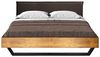Möbel-Eins CURBY Kufenbett mit Polster-Kopfteil, Material Massivholz, rustikale Altholzoptik, Fichte, Kufen schwarz vintage 90x200 cm Kunstleder Braun ohne Steppung Bild 3