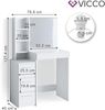 Schminktisch Meryl Weiß 80 cm mit LED Beleuchtung Vicco Bild 3