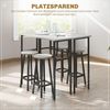 HOMCOM Bargruppe Bartisch-Set im Industriedesign, (Set, 6-tlg), 6-teilig Essgruppe 2 Bartisch mit 4 Stühlen Grau, Schwarz Bild 4