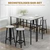 HOMCOM Bargruppe Bartisch-Set im Industriedesign, (Set, 6-tlg), 6-teilig Essgruppe 2 Bartisch mit 4 Stühlen Grau, Schwarz Bild 3