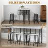 HOMCOM Bargruppe Bartisch-Set im Industriedesign, (Set, 6-tlg), 6-teilig Essgruppe 2 Bartisch mit 4 Stühlen Grau, Schwarz Bild 5