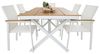 IDIMEX Gartenmöbel Set Windy mit 1 Tisch und 6 Stühlen aus Alu und WPC in weiß/Natur, Esstisch Set in Holzoptik, Stühle mit Netz witterungsbeständig bespannt, Gartensitzgruppe. Bild 4