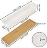 Belle Vous Blumentopf Weiße Sukkulentenpflanzentöpfe mit Bambus-Tablett (2 Stück), White Succulent Plant Pots with Bamboo Tray (2 pcs) Bild 2