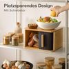Praknu Brotkasten Brotkasten klein aus FSC® Holz mit Schiebetür - Brotaufbewahrung, Bambus, FSC® Holz - Platzsparend und stilvolle Brotbox für längere Frische Bild 4