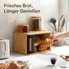 Praknu Brotkasten Brotkasten klein aus FSC® Holz mit Schiebetür - Brotaufbewahrung, Bambus, FSC® Holz - Platzsparend und stilvolle Brotbox für längere Frische Bild 3