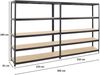 PROREGAL Mega Deal 2er-Set Schwerlastregale Giant Elephant 180 x 150 x 45 cm mit 5 Ebenen Fachlast 200kg Schwarz, Kellerregal, Steckregal, Garagenregal, Lagerregal Bild 2