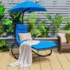 COSTWAY Hängeliege Schwebeliege mit Sonnenschirm und Auflage, Sonnenliege Relaxliege bis 150kg belastbar, Schaukelliege für Balkon, Pool, Garten (Grün) Bild 2