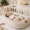 Babynestchen Neugeborene – Babynest aus Waffelpique Baumwolle – Nestchen Baby für Babybett & Kinderbett – Babykokon Tragbar – OEKO-TEX zertifiziert – Zubehör Babybett - Sand Waffelpique Bild 2